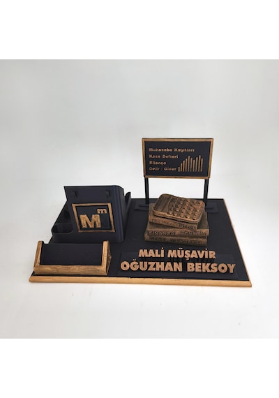 Kişiye Özel Mali Müşavir Masa İsimliği ve Kartvizitlik