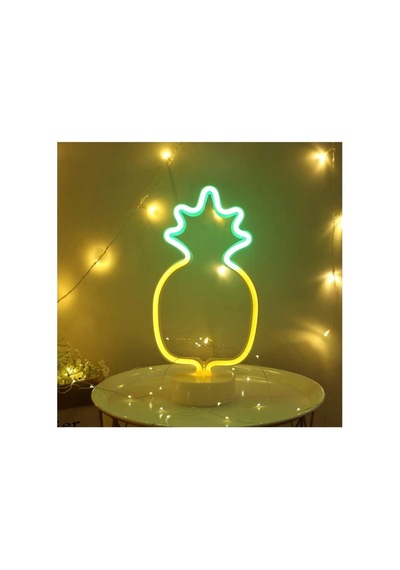 Gece Lambası Dekor Amaçlı Ananaslı Neon Led Masa Ve Hediyelik Lamba .