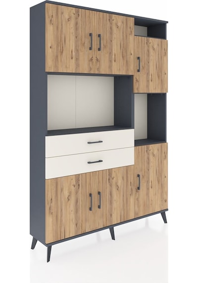 Arges Dolap 9 Raflı 2 Çekmeceli 6 Kapaklı 132x30x195 Antrasit... Antrasit Arges Dolap 9 Raflı 2 Çekmeceli 6 Kapaklı 132x30x195 Antrasit... Antrasit