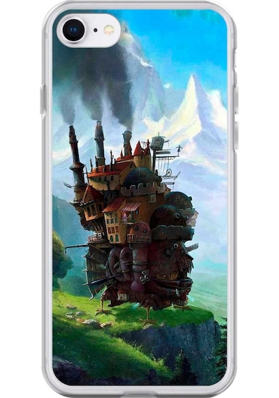 Apple Uyumlu iPhone 6s Plus Şeffaf Kılıf Howls Moving Castle Tasarımlı 1