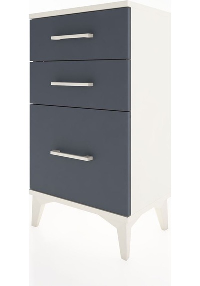 Arges Komodin 3 Çekmeceli 44x30x80 Aytaşı-antrasit Aytaşı