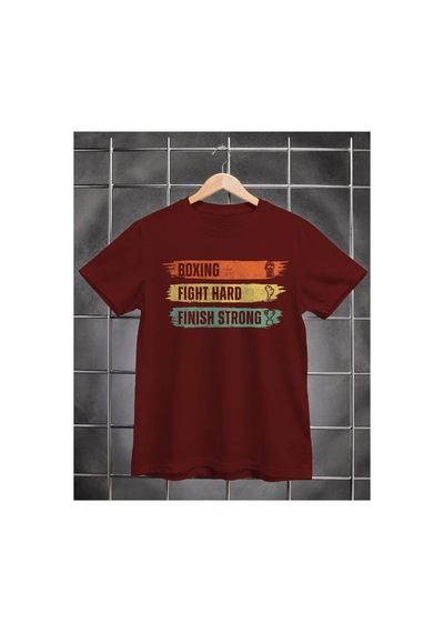 Segungear Fighthard Erkek Regular Fit Baskılı Spor Tişört Bordo - 932278655 Bordo