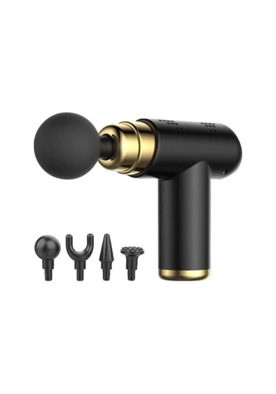 Fascial Gun Siyah Gostergeli 6 Kademe 4 Baslıklı Masaj Aleti Amg5 Karışık
