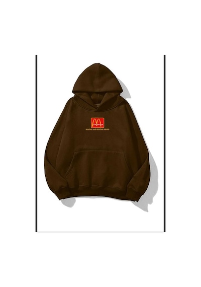 Kozia Outdoors Baskılı Oversize Unisex Sweatsirt Malkoç28 Kahve