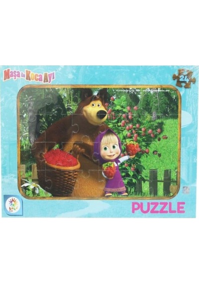 Ms7537 Masha Koca Ayı 24 Parça Frame Puzzle (2 Asorti)