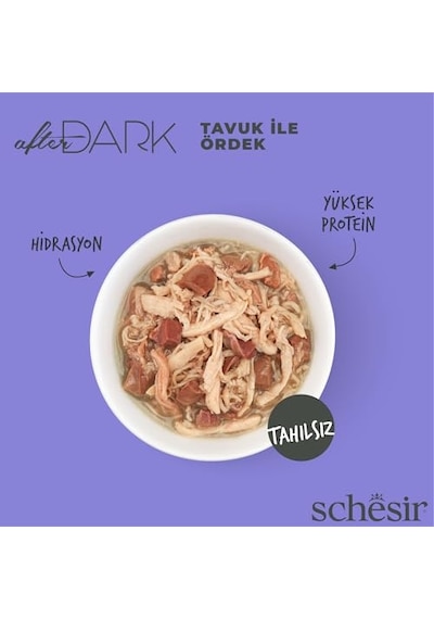 After Dark Tavuk İle Ördek Et Suyunda Yetişkin Kedi Konservesi 80g
