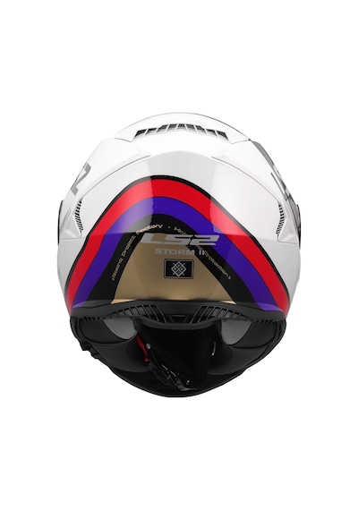 Ls2 Storm 2 Stark Beyaz-kırmızı-mavi-sarı Kask Beyaz-kırmızı