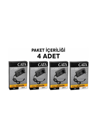 Ct 2551 220v 2 Amper Plastik Fişli Adaptör 4 Adet