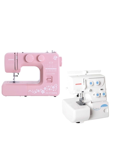 Janome E1015 Joy Of Sewing Dikiş Makinesi Pembe Ve 8002d Overlok Makinesi Paketi