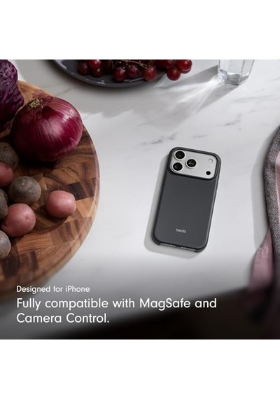 Beats iPhone Uyumlu 17 Pro Kılıfı, Magsafe Ve Kamera Denetimi Özellikli, Mat Dış Yüzey, Mikrofiber İç Kaplama Granit Grisi