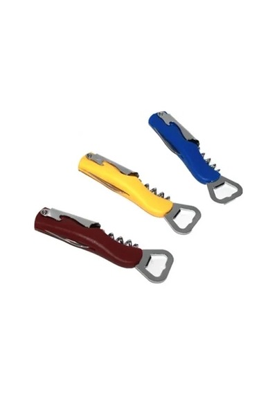 Çok Amaçlı Ve Kullanışlı Metal Tirbişon - Açacak 4 Fonksiyonlu Açık Lacivert