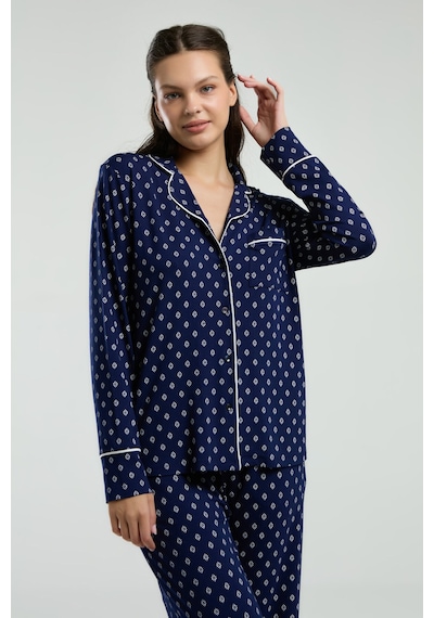 Pierre Cardin Kadın Lacivert Gömlek Pijama Pc8950-s-v1 Lacivert