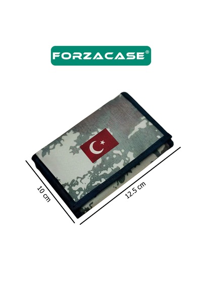 Forzacase 4 Göz İç Fermuarlı Boyun Asmalı Asker Cüzdanı - Fc616 Siyah - Yeşil - Kırmızı