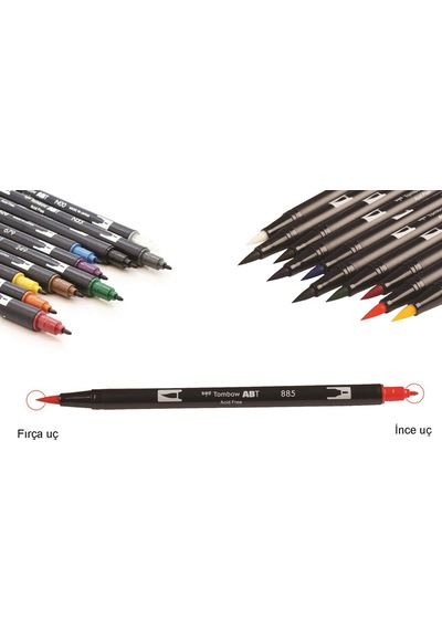 Tombow Dual Brush Pen Fırça Uçlu Avokado Renk Keçeli Kalem Avocad