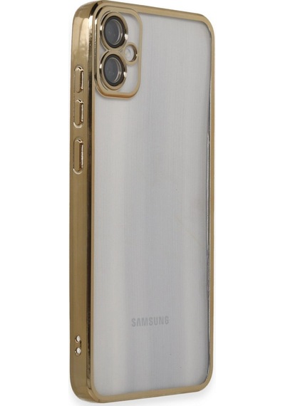 Samsung Uyumlu Galaxy A05 Kılıf Kamera Korumalı Lensli Silikon Altın