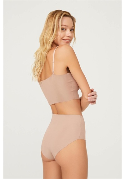 Cottonhill Yüksek Bel Basic Lazer Kesim Bikini Külot 3'lü Paket - 6 çok Renkli