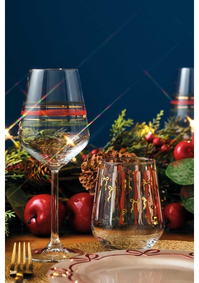 Pasabahce Holly Jolly Su Bardağı - 1 Adet Çok Renkli