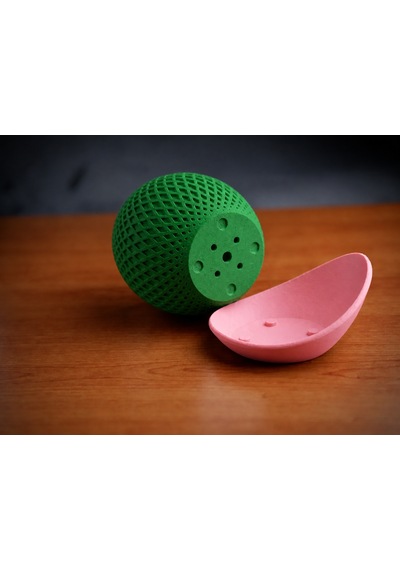 3d Baskı Küre Saksı - Kafes Dokulu İki Parçalı Dekoratif Saksı - Yeşil-pembe Diğer