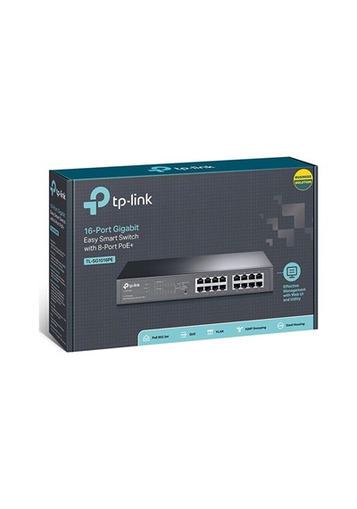Tp-lınk Tl-sg1016pe 16 Port 10/100/1000 Rack +8poe Switch