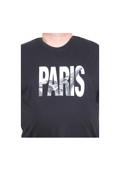 Moc Grande Mocgrande Erkek Büyük Beden Sıfır Yaka Tişört Paris 25179 Sıyah Siyah