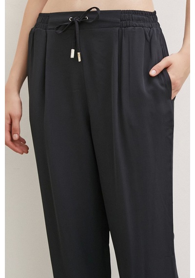 Never More Beli Lastikli Boru Paça Pantolon Lacivert Lacivert