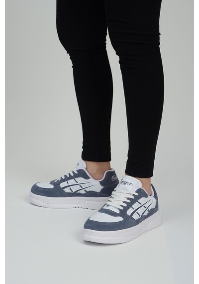 Etayger 3128 İndigo Mavi Gerçek Deri Ultra Hafif Kaymaz Rahat Günlük Sneaker Ayakkabı