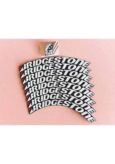 Bridgestone Motorsiklet Ve Otomobil Araç Lastik Yazısı 2.5 Cm 8 Adet Yapıştırıcı Arma Sticker