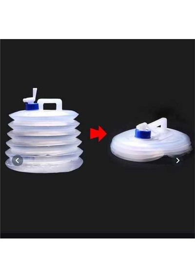 Musluk Kapaklı Akordiyon Portatif 10 Litre Bidon Container  Kova Şeffaf