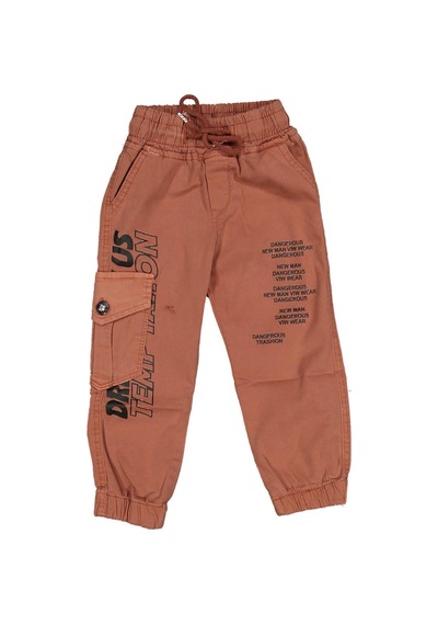 Erkek Çocuk Paça Ve Beli Lastikli Baskılı Pantolon Bgl-st03620 001