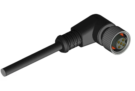 Berrcab M12 Açılı Dişi 4 Pin 5 Metre Pvc Kablolu Konektör - Sensör/aktüatör Kablosu
