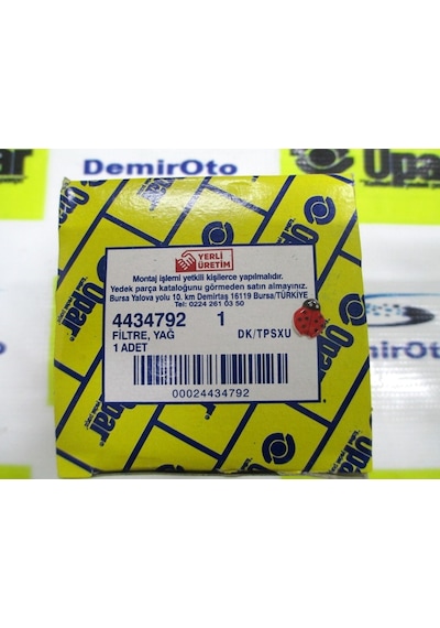 4434792 Yag Filtresi Dogan-Kartal (Sl Motor) Tempra-Tipo Opar 547163569 4434792 Yag Filtresi Dogan-Kartal (Sl Motor) Tempra-Tipo Opar 547163569