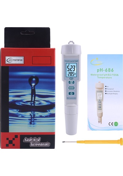 Aek-Tech Ph-686 4'Ü 1 Arada Ph Metre Tds Ec ve Sıcaklık   Ölçer