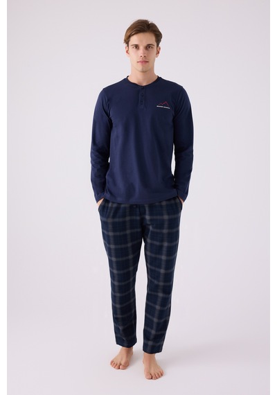 Arnetta 3152 Uzun Kol Erkek Pijama Takımı Lacivert V1 Lacivert