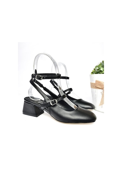 Fox Shoes P654137009 Siyah Mary Jane Alçak Topuklu Kadın Ayakkabı Maryjane Siyah