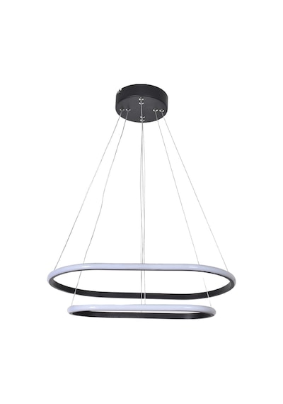 Stil Modern Tasarım Yatak Odası - Salon - Mutfak Siyah Renk Beyaz Ledli 2 Li Led Avize Siyah