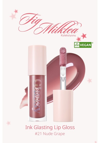 Dudaklara Dolgun Ve Işıltılı Görünüm Sunan Gloss Perıpera Ink Glasting Lip Gloss 21 Nude Grape