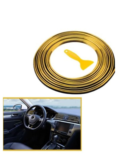 Trim Fitili Oto Geçmeli Gold Trim Fitili Süs 5 Metre Nikelajlı Gold