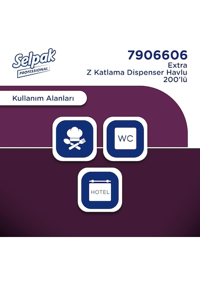 Selpak Professional Extra Z Katlı Dispenser Havlu,12 X 200 Yaprak