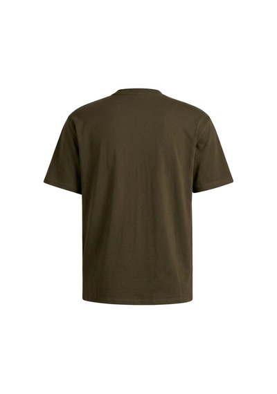 Genius Store Erkek Tişört Basic Bisiklet Yaka Tişört Rahat Kesim Dökümlü Günlük Spor Tshirt Haki