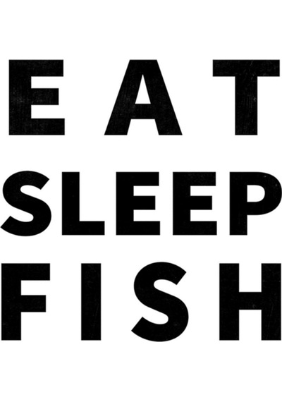 Eat Sleep Fısh Yazı Sticker 10 X 10 Cm