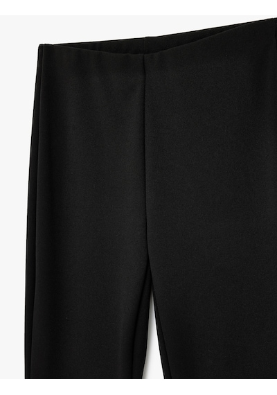 Koton Scuba Kumaş Slim Fit İspanyol Paça Tayt Siyah 6sak80022ek Siyah