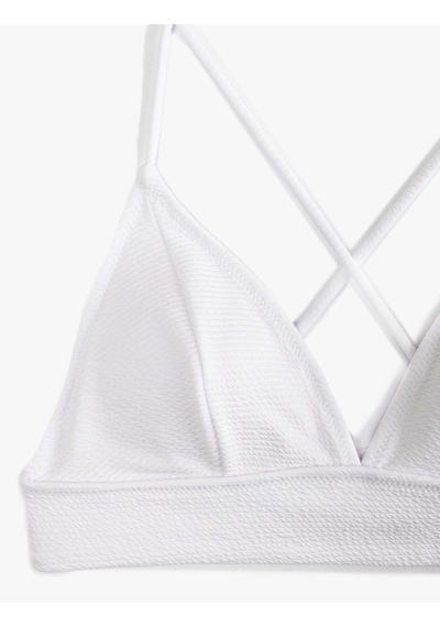 Koton Arkası Çapraz Askılı Bağlama Detaylı Bralet Bikini Üstü Beyaz 5sak10015mm Beyaz
