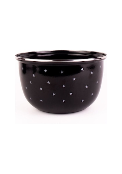 Star Emaye Yıldız Desenli Karıştırma Kabı 24cm - 4lt Ocakta-fırında Kullanılabilir Siyah - Gümüş