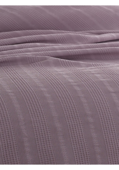 Çift Kişilik Waffle Pike 210x230cm, %100 Pamuk, Petekli Pike Lila