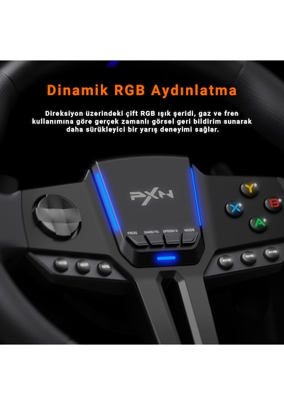 Pxn V900 Gen2 Hall Effect Oyun Direksiyonu 270 /900 Pc Ps3 Ps4 Xbox One Xbox Series X S Nintendo Switch Uyumlu Pedallı Yarış Direksiyonu