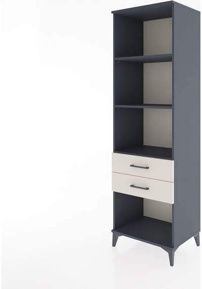 Hyperion Dolap 3 Raflı 2 Çekmeceli 60x44x195 Antrasit-aytaşı Antrasit