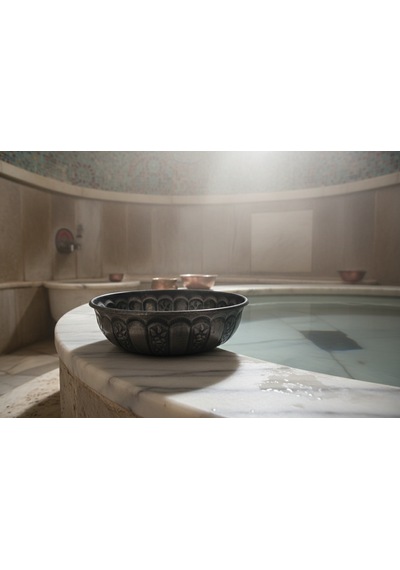 Ludıa Dekoratif Desenli Geleneksel Hamam Banyo Tası 6cmx20cm Koyu Gri