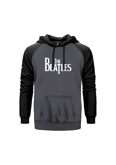 The Beatles Logo Gri Renk Reglan Kol Sweatshirt Gri