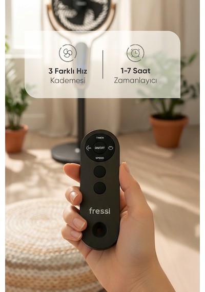 Ayaklı Vantilatör 3 Kademe Hız Ayarlı Kumandalı Fr-f25r Venturi