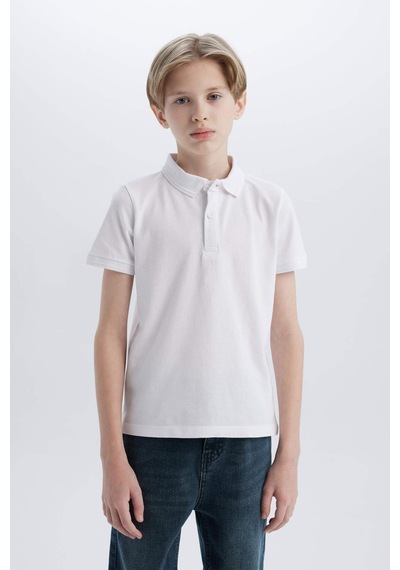 DeFacto Erkek Çocuk Basic Düz Pike Kısa Kollu Polo Tişört K1689A625SMWT34